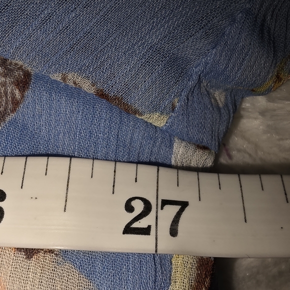 EST 1946 "Cato" Light Blue Floral V-Neck Tiered Peasant Top - Picture 7 of 9